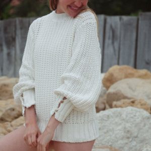 Pull CROCHET blanc