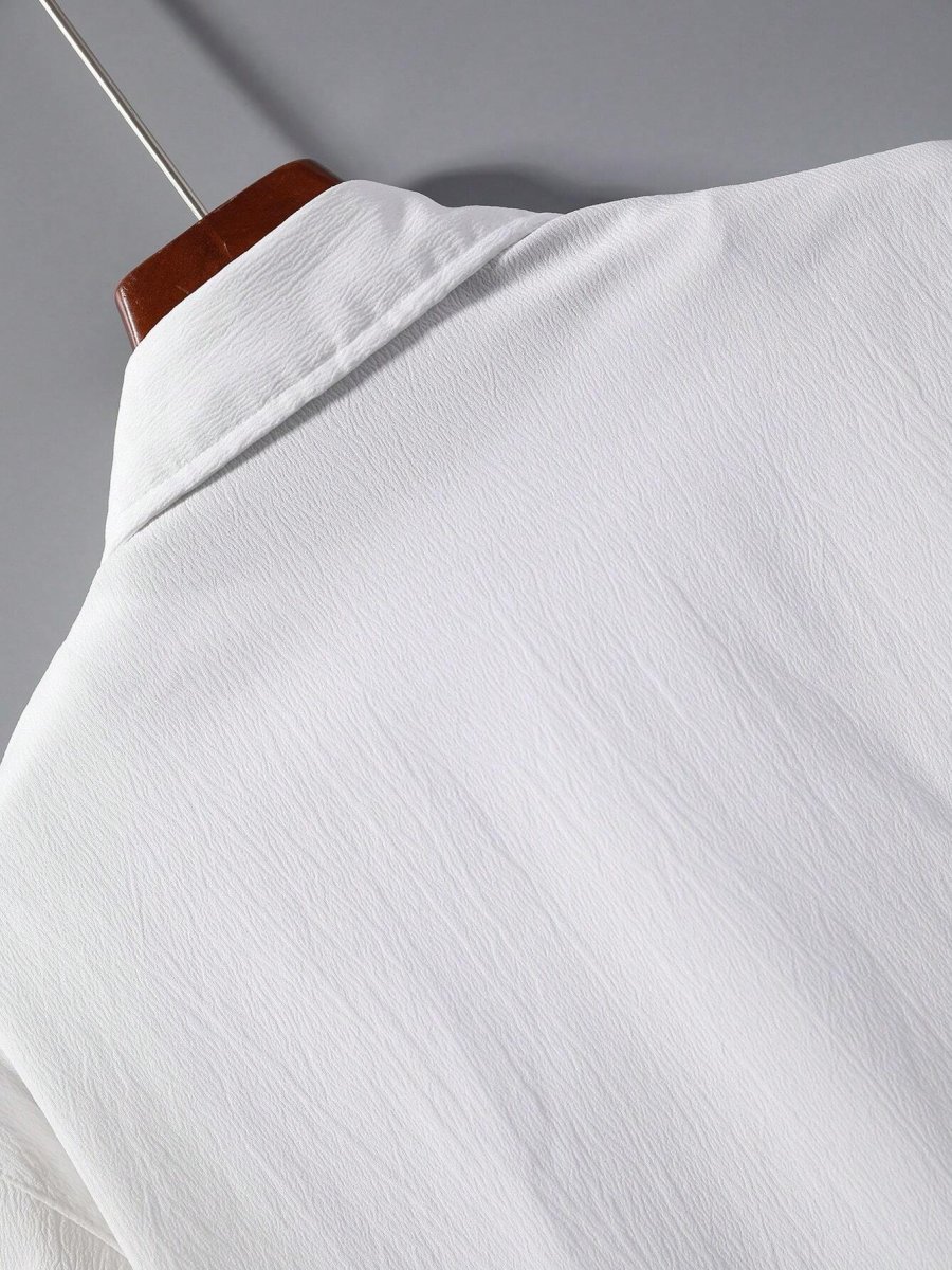 Ensemble Blanc Homme Chemise & Pantalon À Cordon (Sans T-Shirt) – Image 4