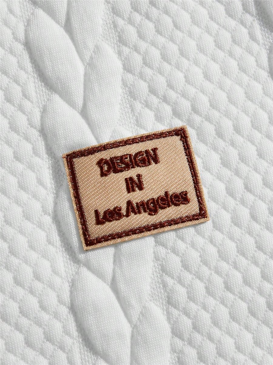 Ensemble Blanc De Deux Pièces Imprimé Décontracté En Tricot Pour Hommes – Image 5