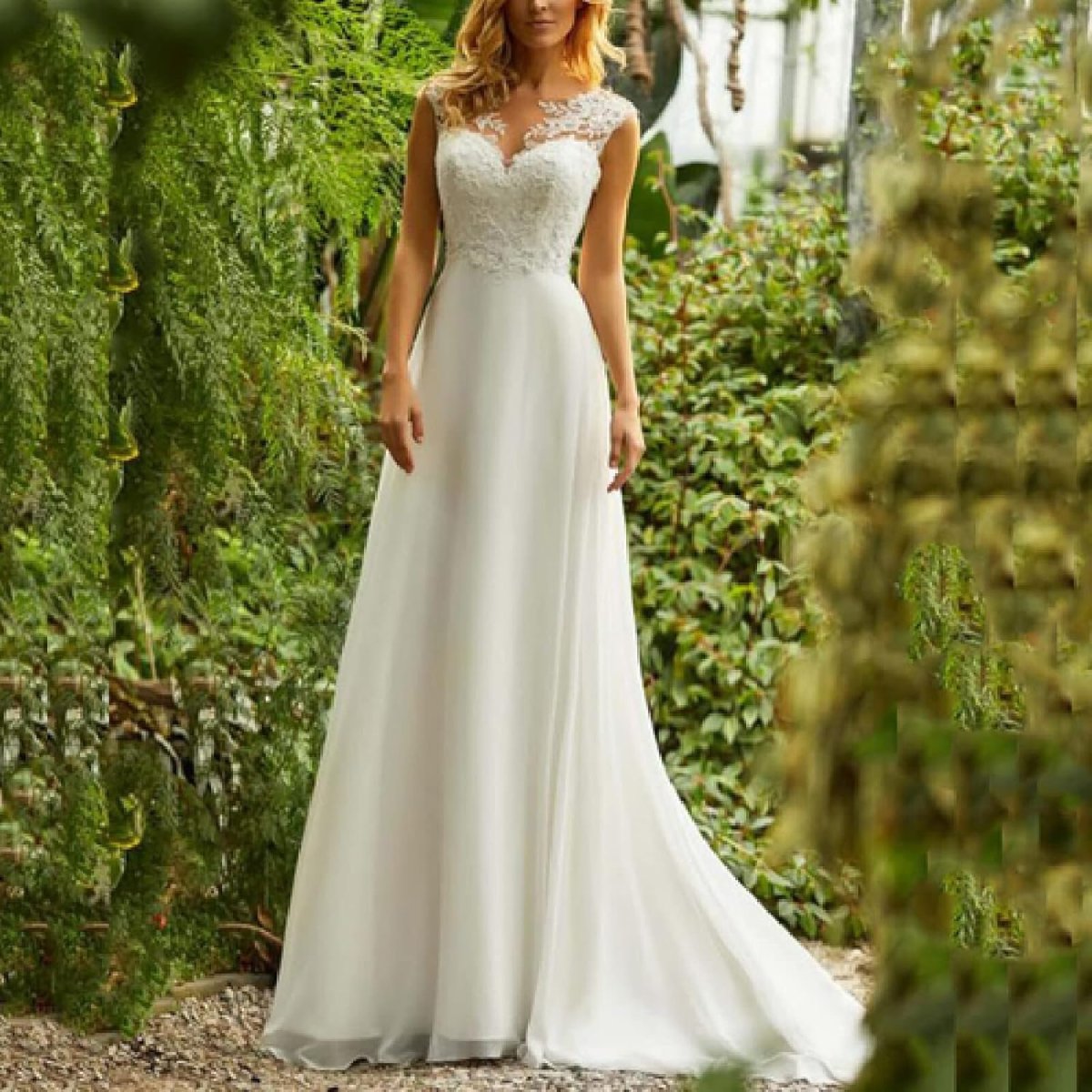 Robe De Mariée Grande Taille Florale – Image 4
