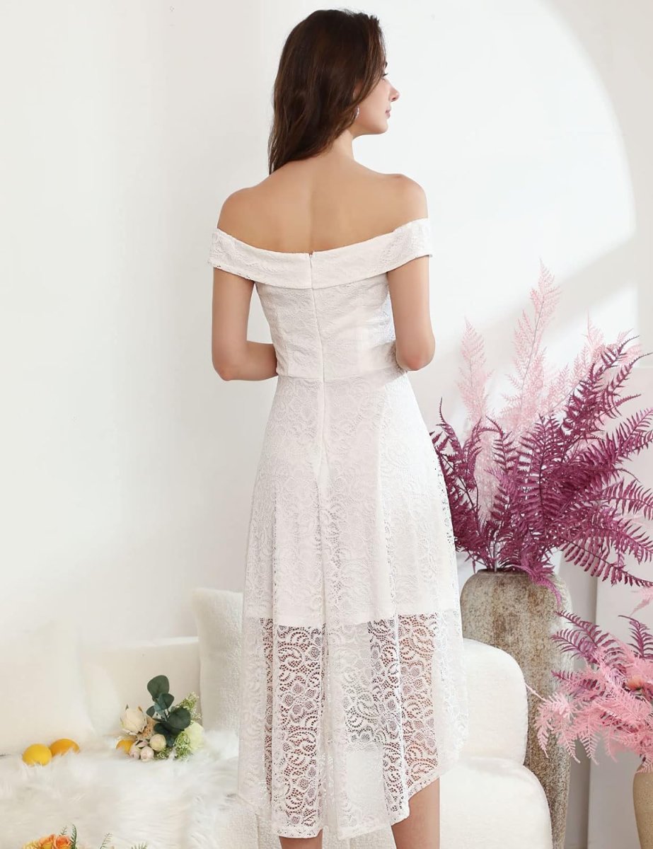 Mariage Civil Robe De Mariée Courte Blanche – Image 5