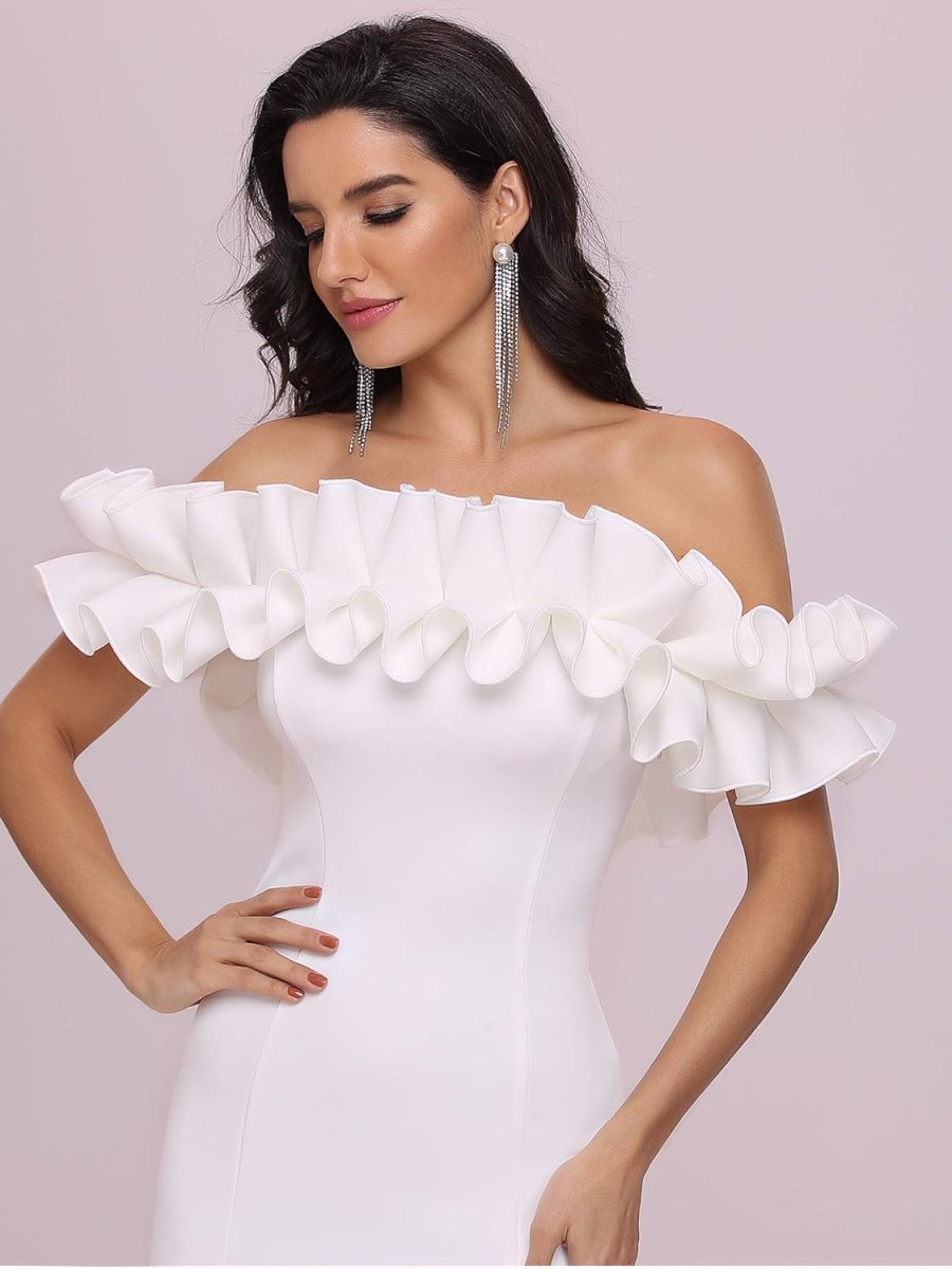 Robe de mariée sirène en dentelle florale avec manches en tulle détachables – Image 6