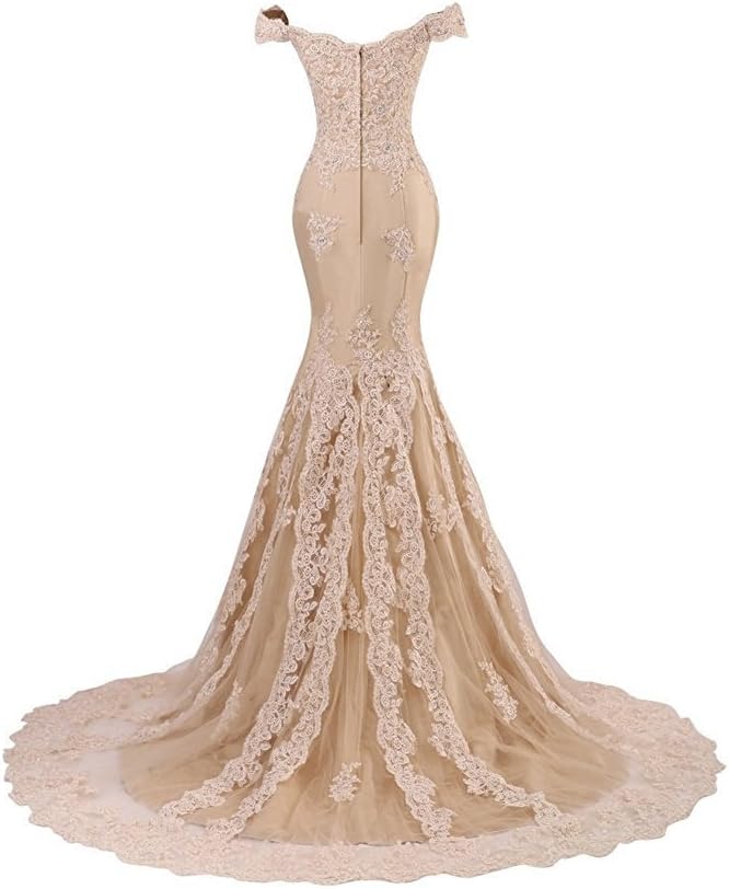 Robe de mariée sirène en tulle pailleté dos ouvert et épaulettes – Image 4