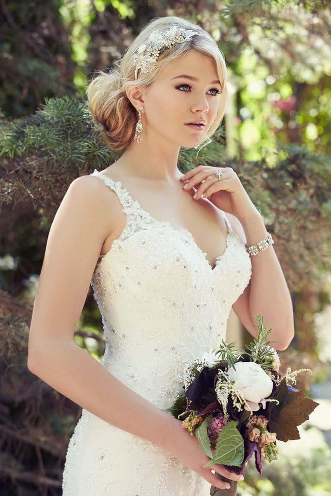 Robe de mariée sirène en dentelle vintage avec traîne et dos nu – Image 4