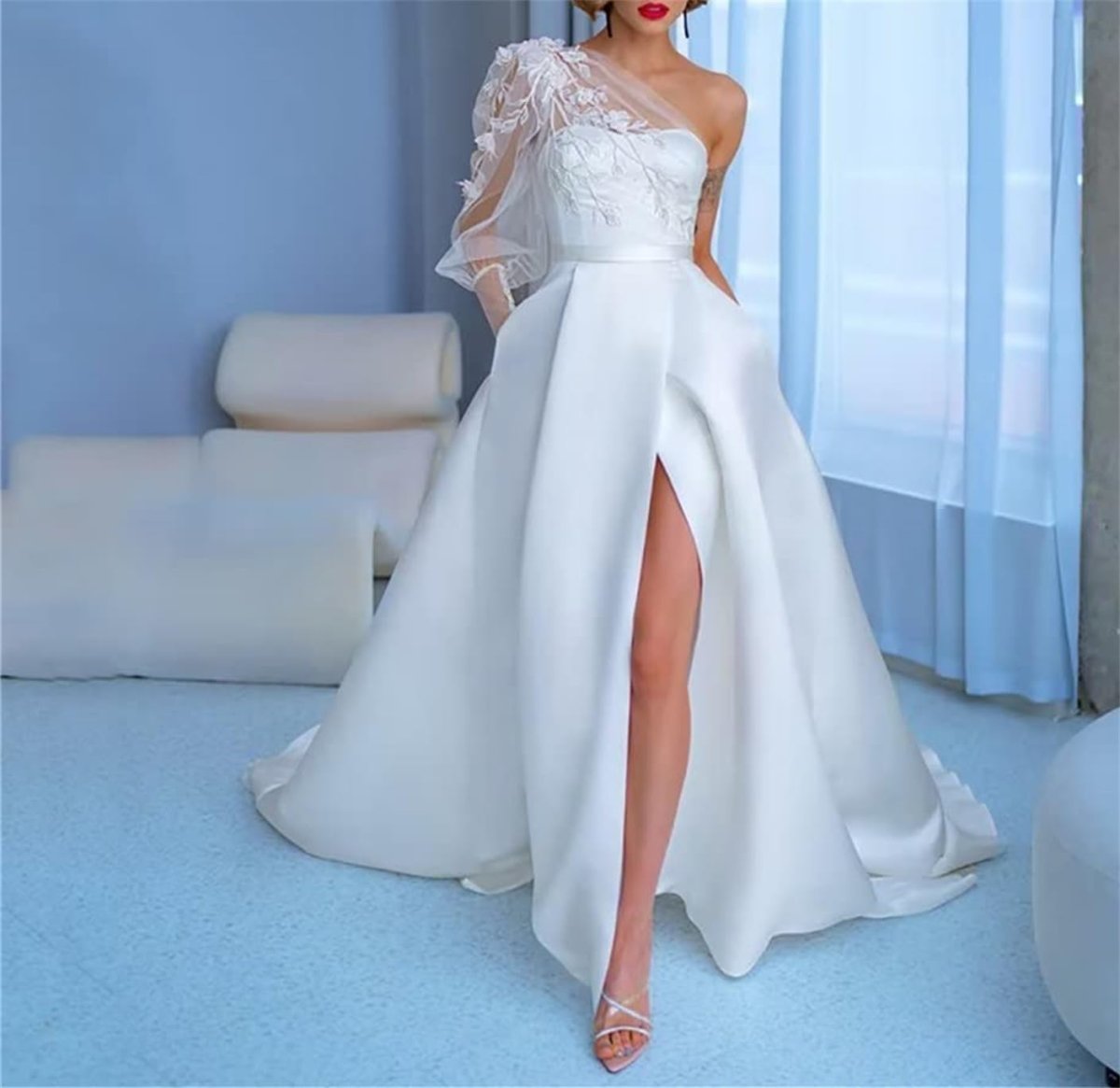 Robe De Mariée Originale Sexy Blanche – Image 4