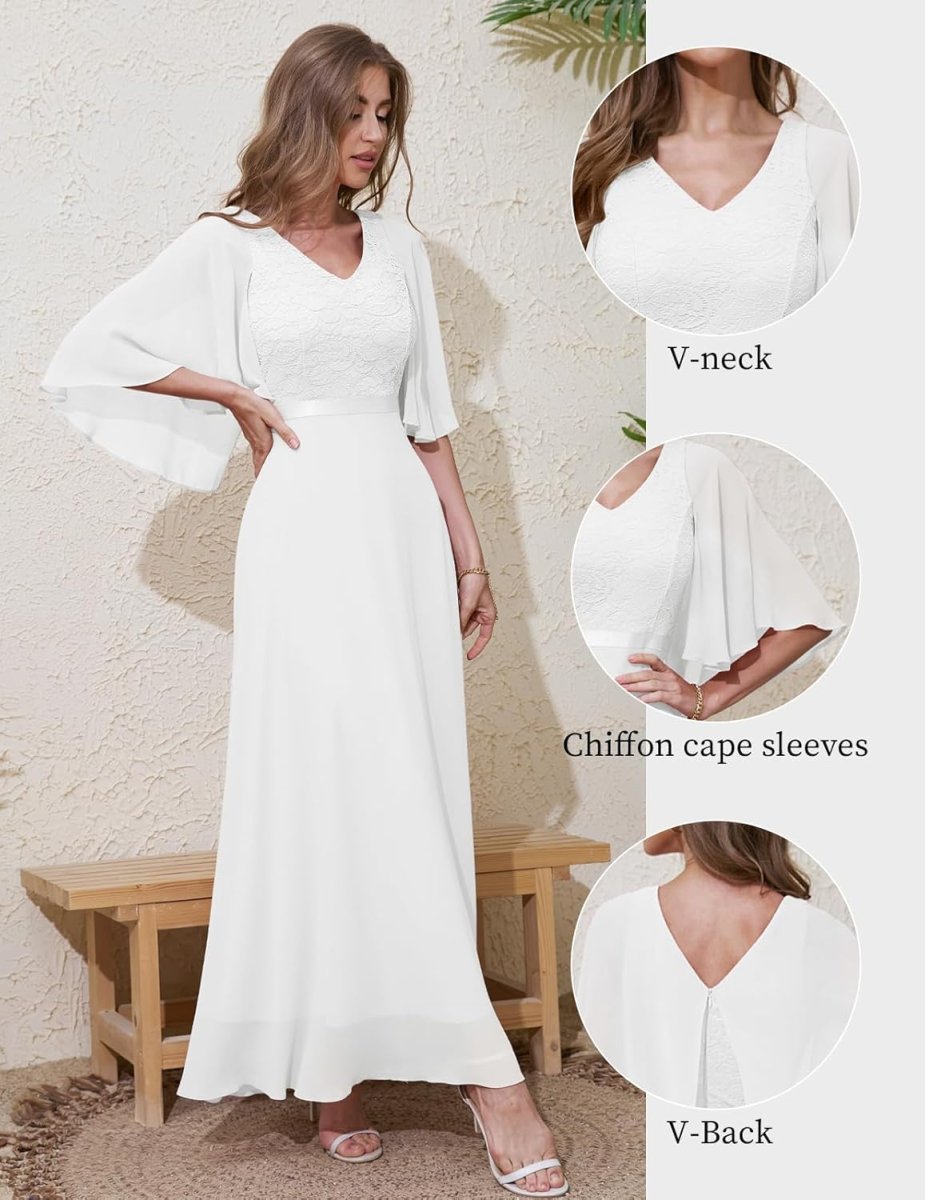 Robe de mariée A plissée simple et dentelle fine – Image 6