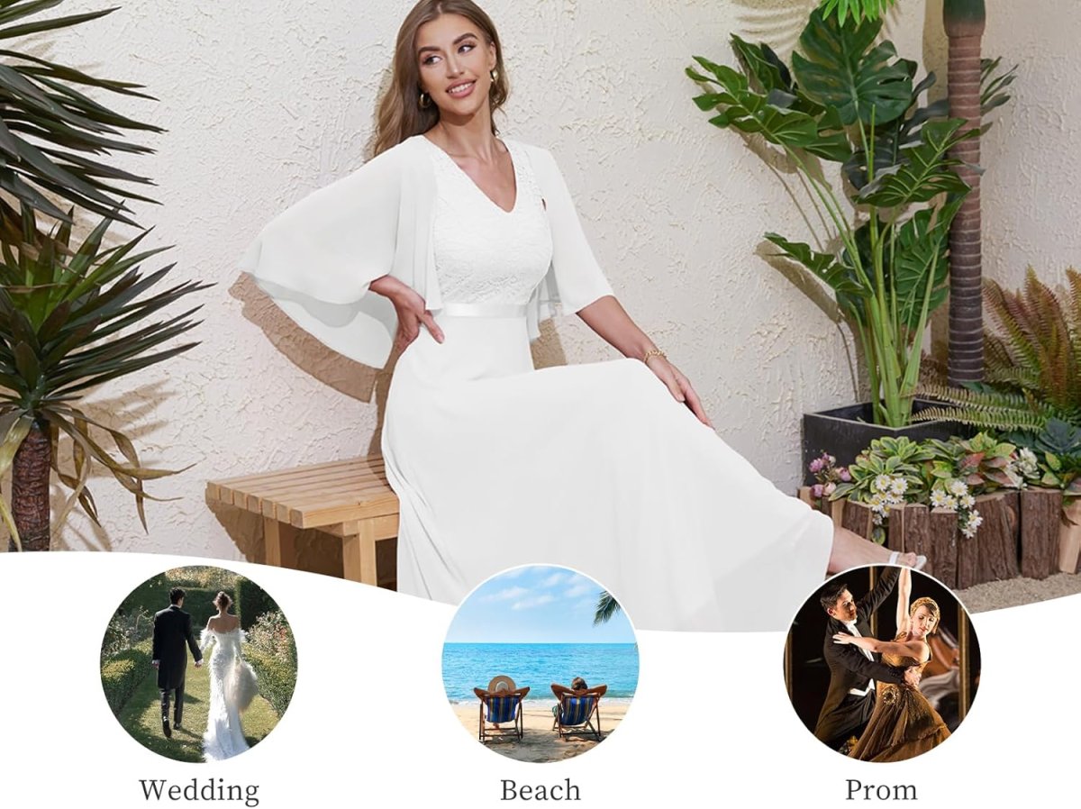 Robe de mariée A plissée simple et dentelle fine – Image 9