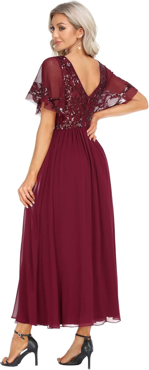 Robe de mariée romantique à corset en tulle et paillettes noires – Image 4