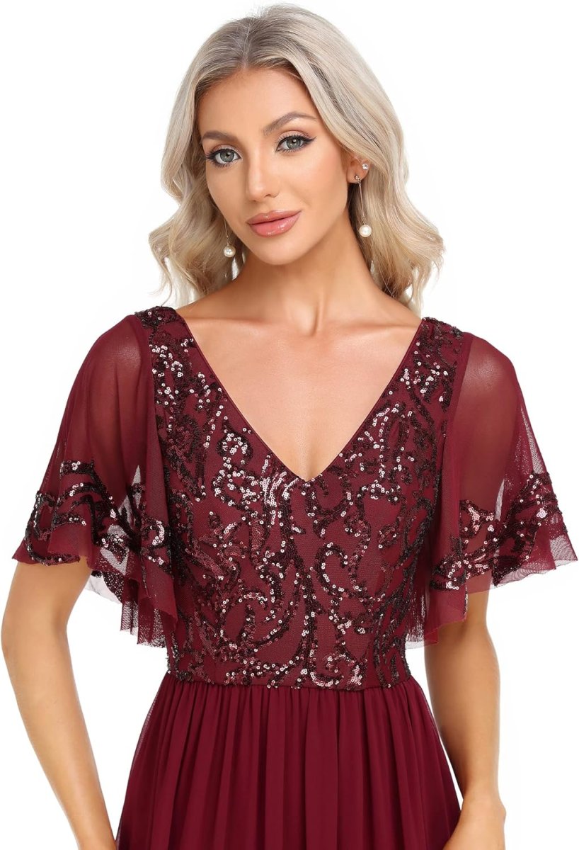 Robe de mariée romantique à corset en tulle et paillettes noires – Image 6