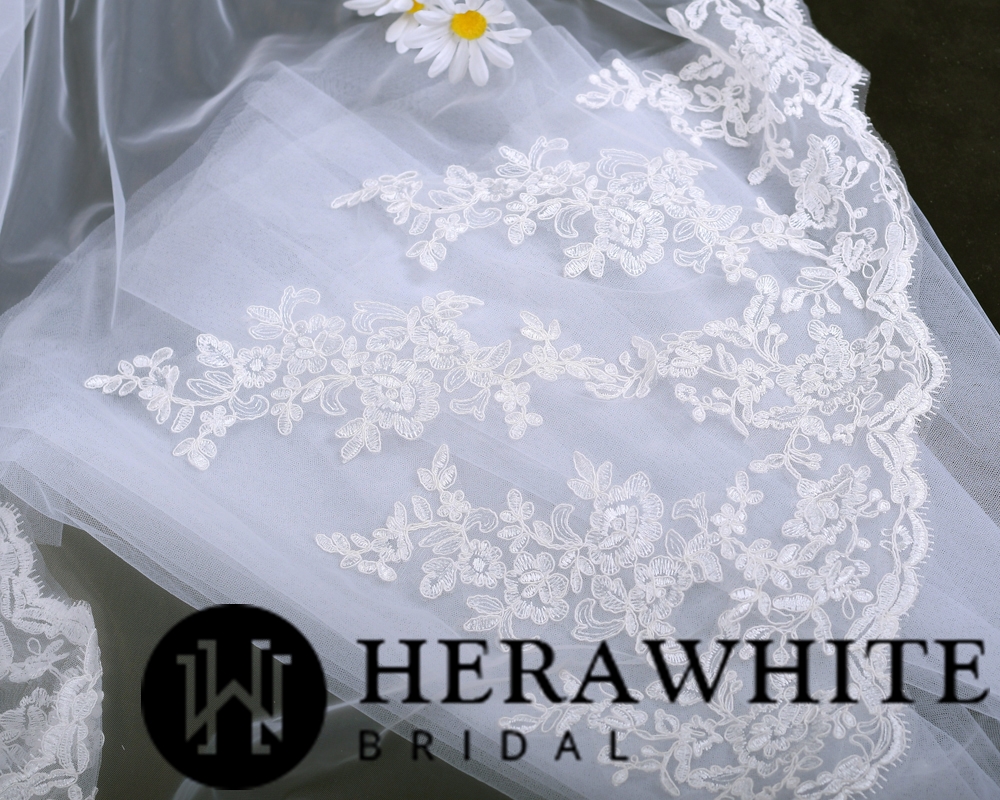 Voile de Mariée Long A Dentelle – Image 7