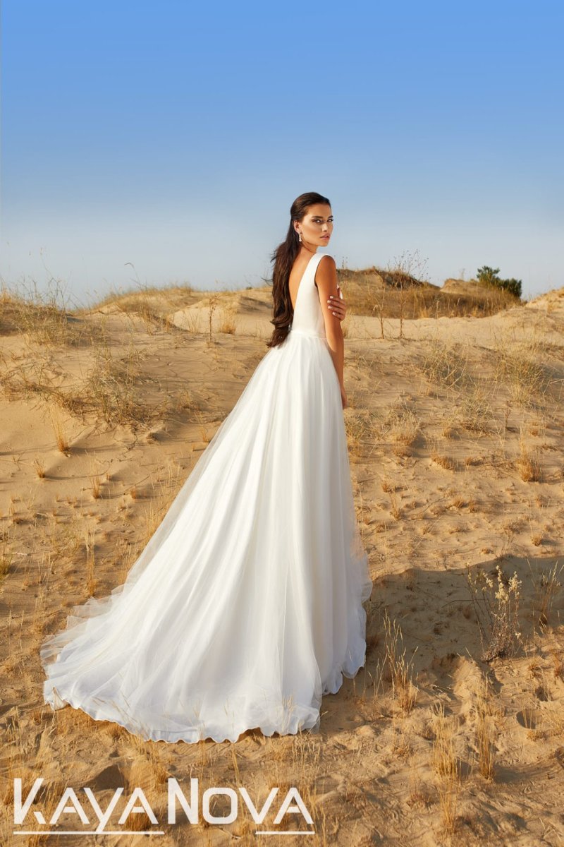 Robe De Mariée Bohème En Satin – Image 3