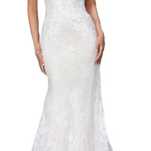 Robe de mariée sans manches en organza et dentelle à effet dʼillusion