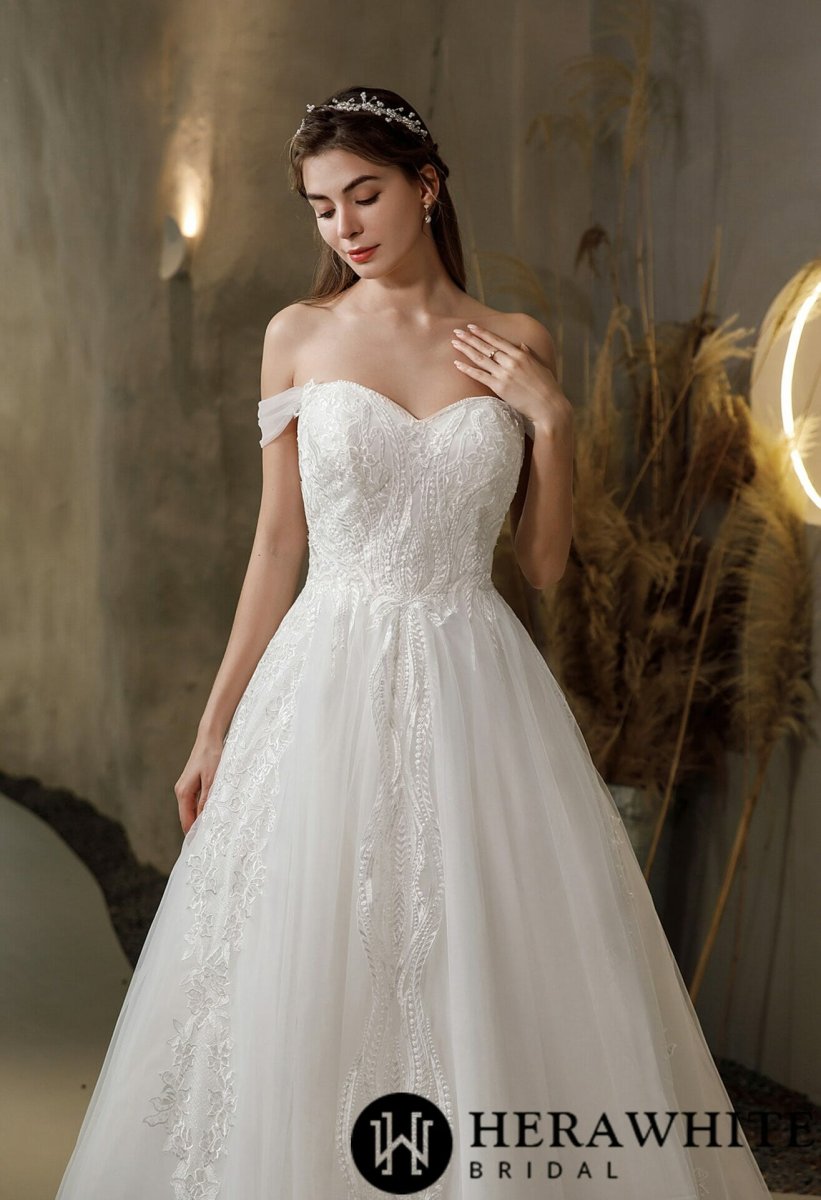 Robe De Mariée Princesse Manches Tombantes – Image 4