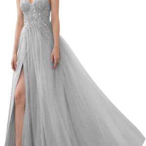 Robe de mariée ligne A en dentelle perlée avec bretelles spaghetti