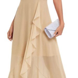 Robe de mariée A en dentelle simple avec jupe en mousseline de soie