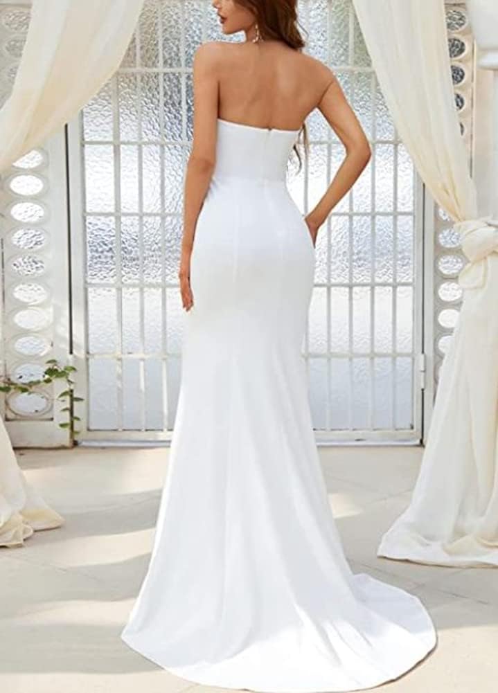 Robe De Mariée Sirène Dos Nu Sexy Blanche – Image 6