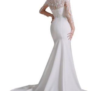 Robe de mariée à encolure bateau en dentelle