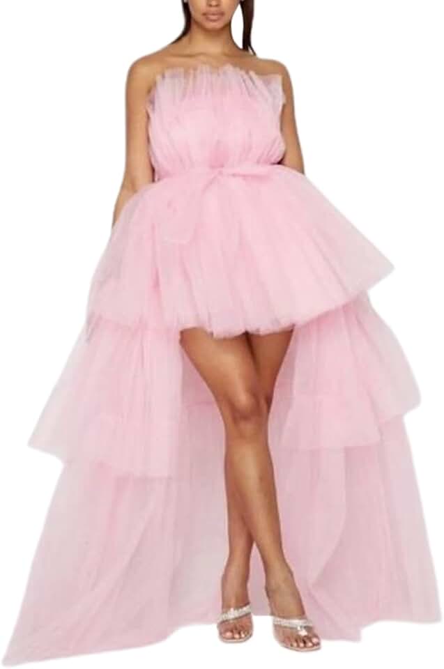 Robe de bal à corsage perlé avec jupe en tulle et volants brillants – Image 2