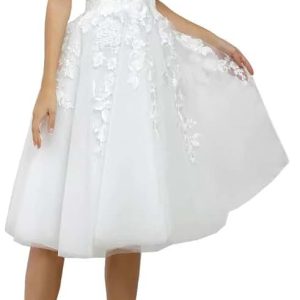 Robe De Mariée Dentelle Courte Blanche
