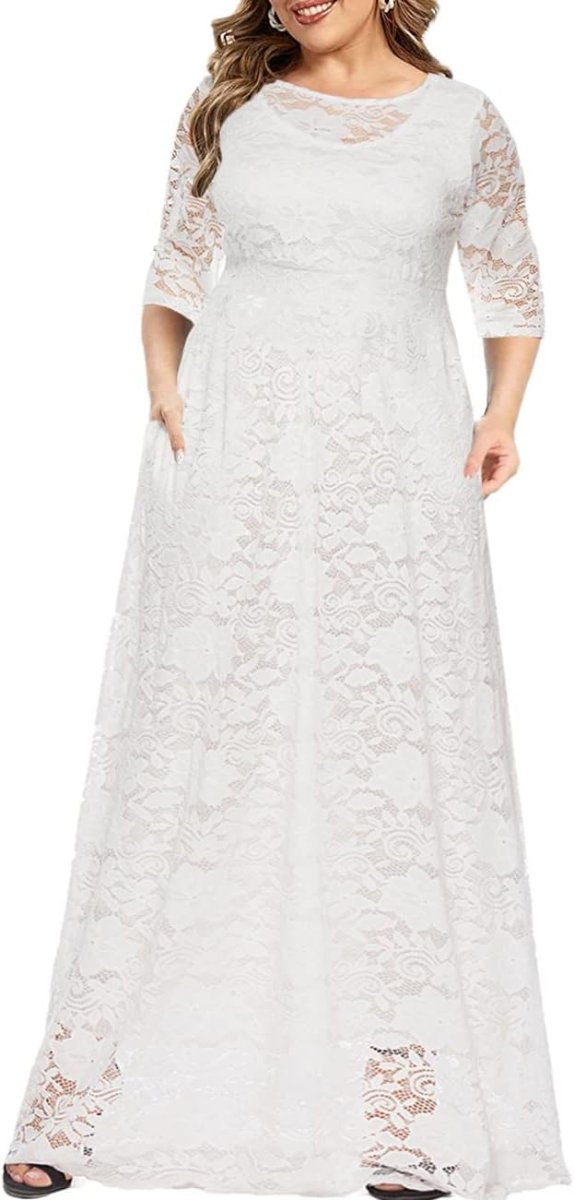 Robe De Mariée Dentelle Florale Grande Taille