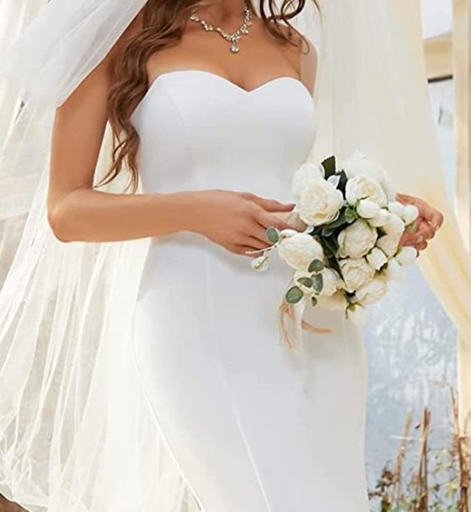 Robe De Mariée Sirène Dos Nu Sexy Blanche – Image 5