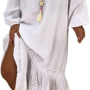 Robe Boheme Blanche Grande Taille