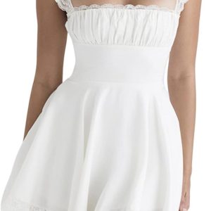 Robe Élégante Mini Dentelle Blanche