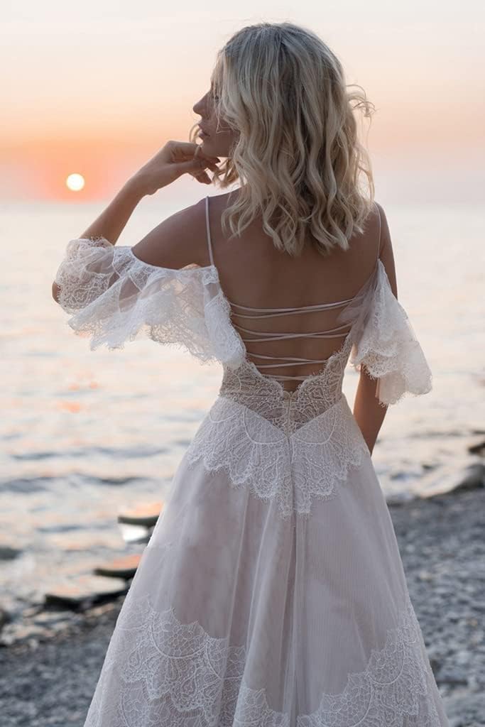 Robe De Mariée Vintage Sexy Blanche – Image 5