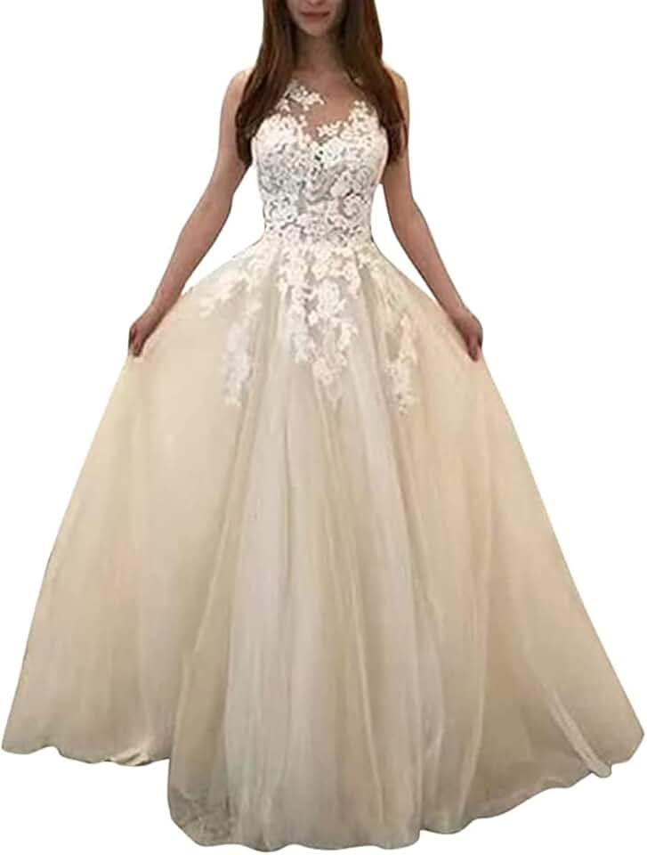 Robe de mariée princesse col en V et manches longues dentelle florale – Image 2