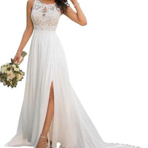 Robe De Mariée Droite Blanche