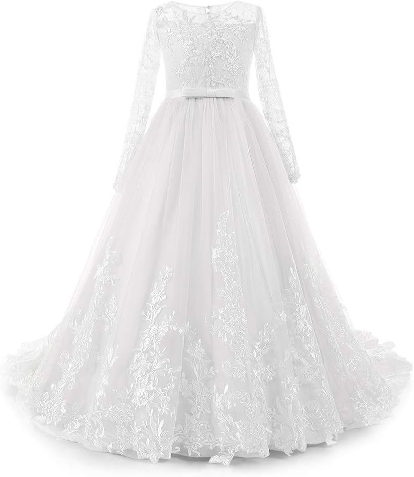 Robe De Mariée Fluide Haut Illusion à Dentelle Florale et Perlé – Image 6