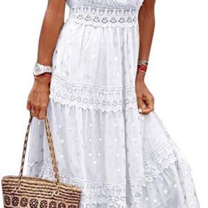 Robe Boheme Dentelle Blanche