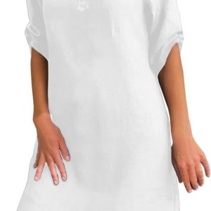 Robe Courte Blanche Manche Longue