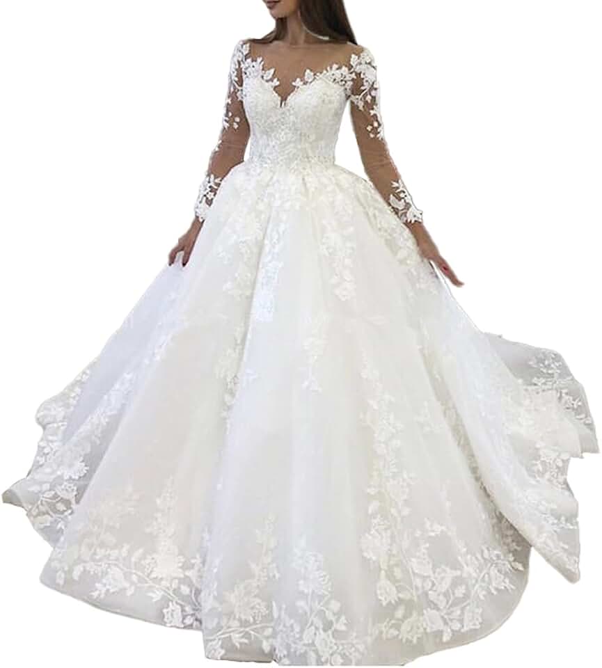 Robe De Mariée Princesse Manches Tombantes – Image 2