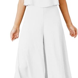 Combinaison féminine pour femmes 2 pièces, Chemise longue + Pantalon taille haute