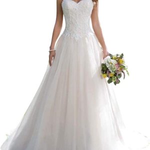 Robe De Mariée Princesse Dos Nu Et Col V Illusion
