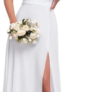 Robe Blanche Longue de Cérémonie de Mariage
