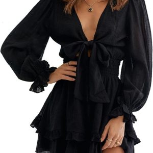 Robe Courte Blanche Manche Longue