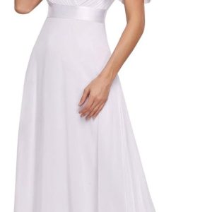 Robe De Mariée Fendue A Col Montant Dentellé