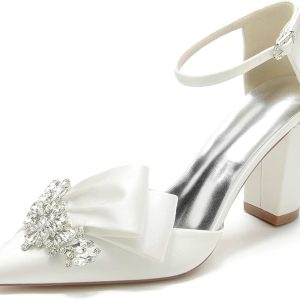 Chaussures De Mariée Blanche Avec Strass