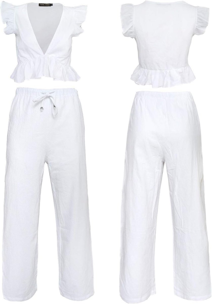 Jumpsuit Été femme, 2 pièces à col V profond – Image 7