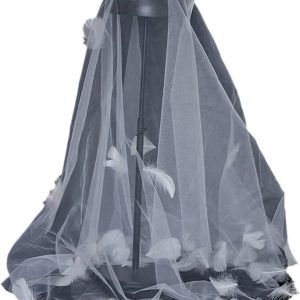 Voile de Mariée Long à Plumes