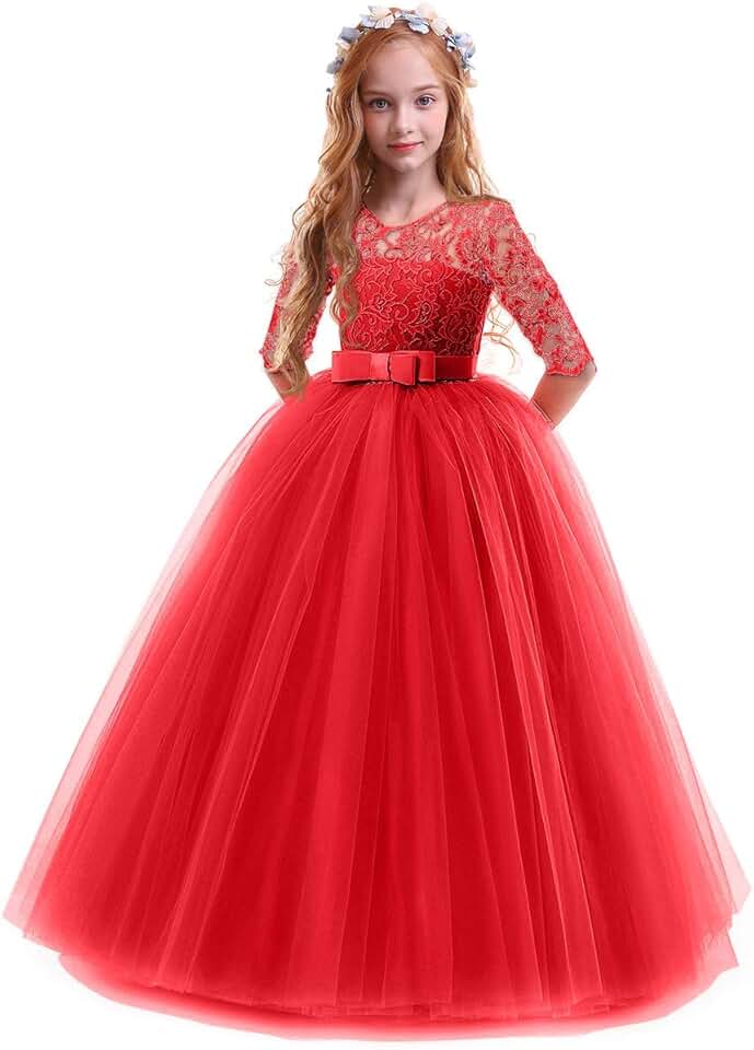 Robe de bal princesse avec dentelle florale et paillettes – Image 2