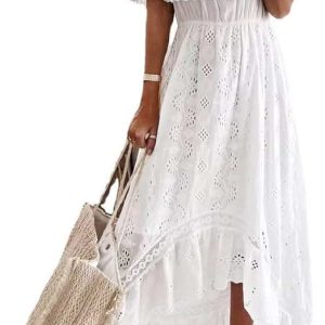 Robe De Mariée Bohème Motif Floral Blanche