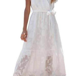 Robe Blanche Boheme Femme