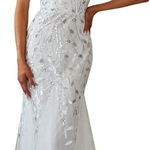 Robe De Sirène Formelle Avec Broderies