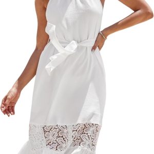 Robe Blanche Dentelle Midi