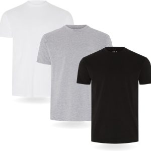 Triple Set ou Lot de 5 pièces de T-Shirts pour Hommes FM London en 100% Coton de Grande Qualité