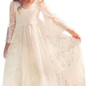 Robe Blanche Dentelle Pour Fillette