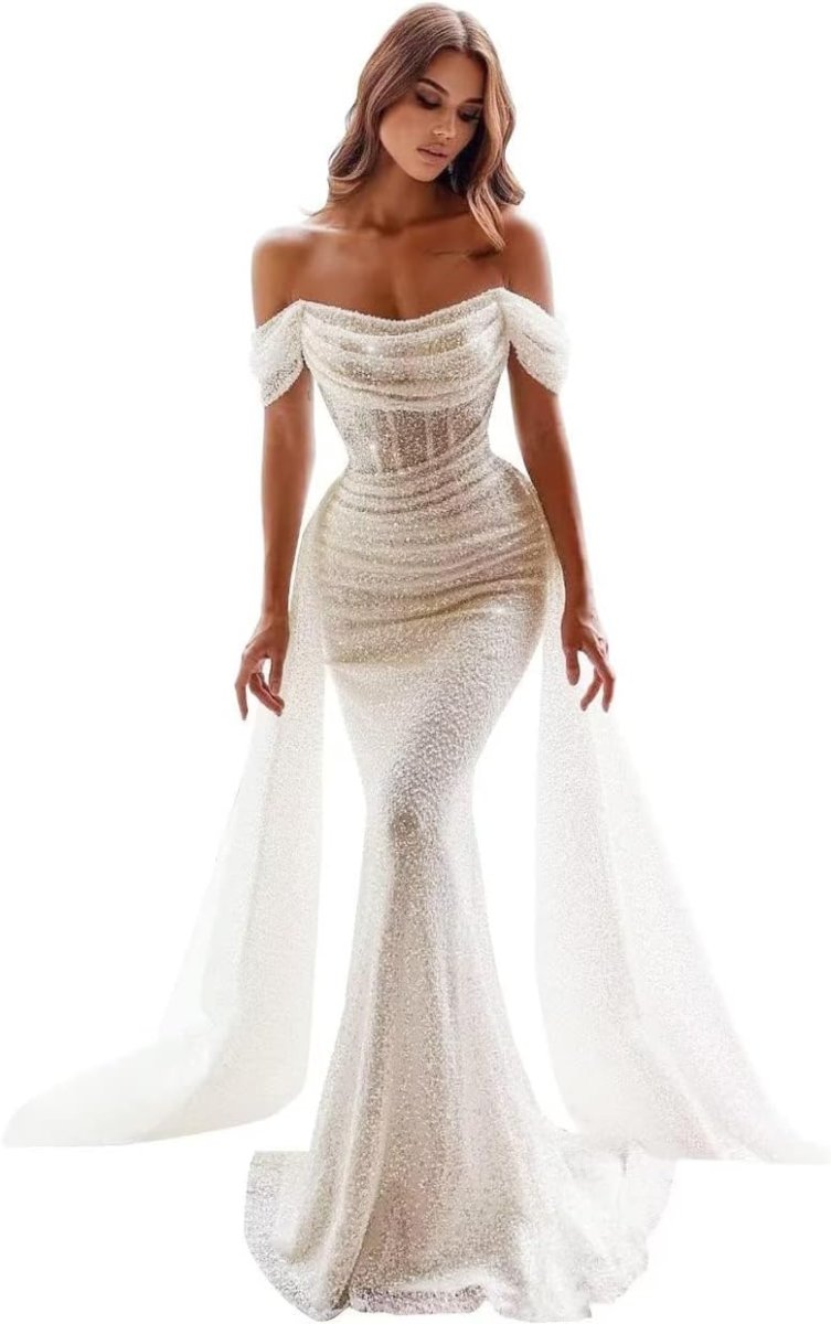 Robe De Mariée Sirène Dos Illusion Blanche
